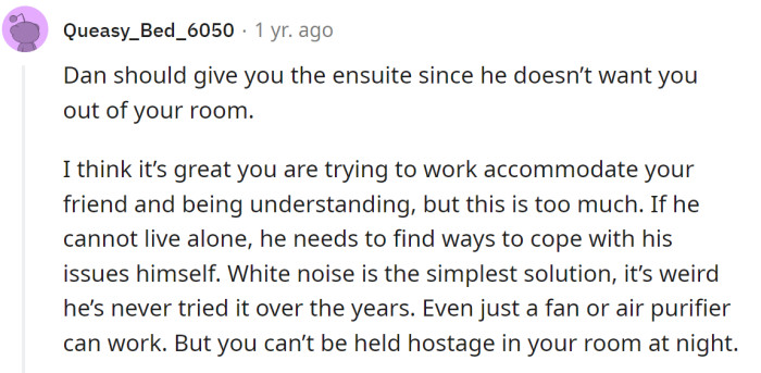 The OP can't be held hostage in her room