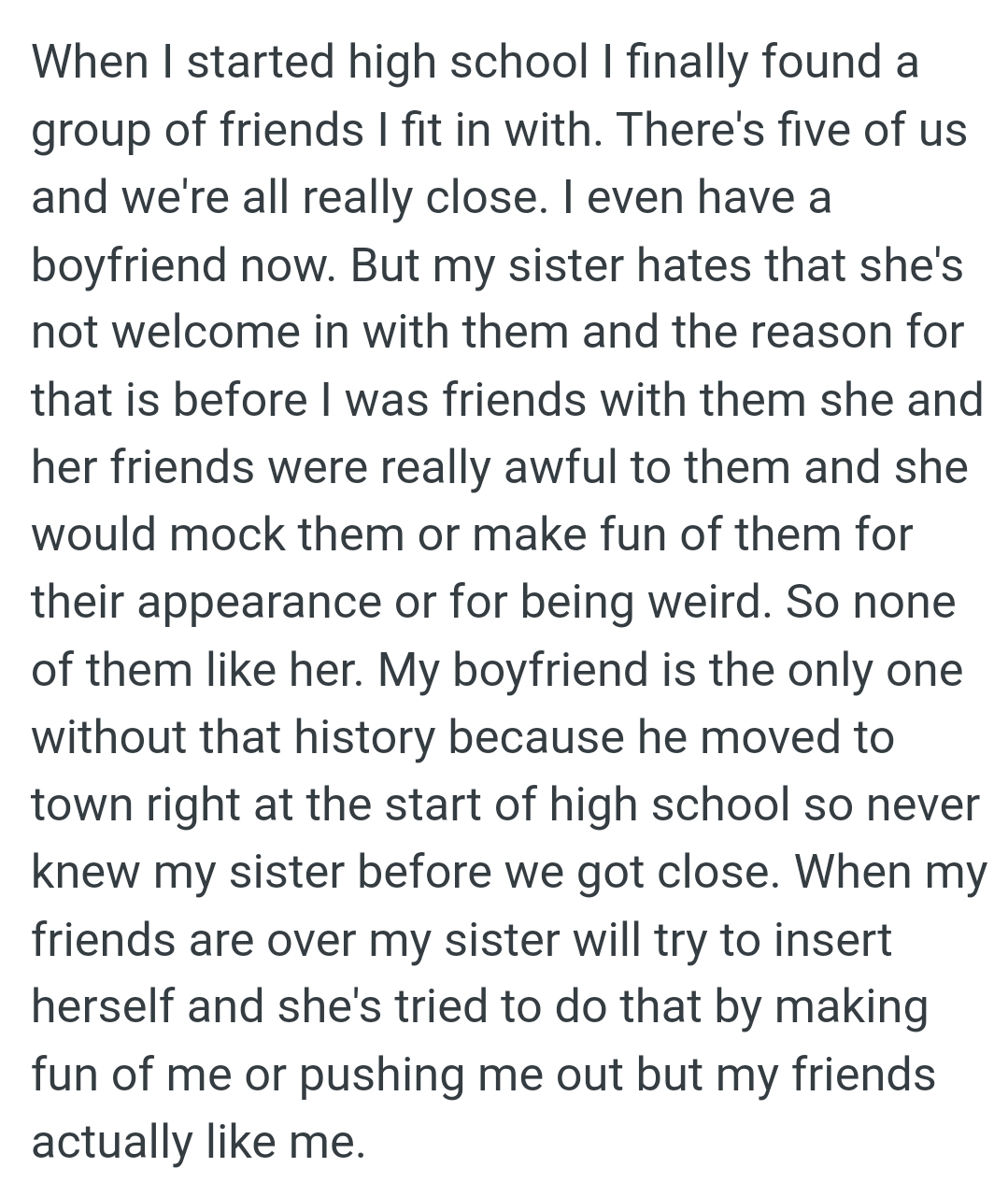 OP's Boyfriend Moved to Town Right at the Start of High School