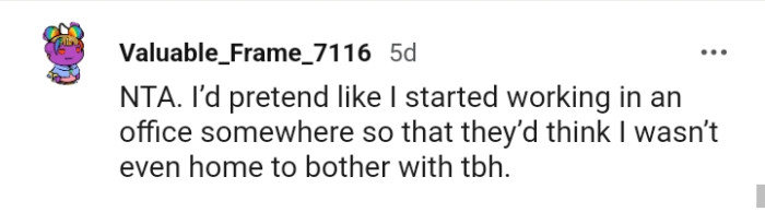 This Redditor would pretend they started working in an office.
