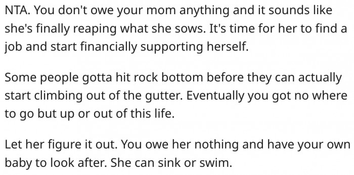 7. It's Time for Her Mom to Be Financially Responsible.