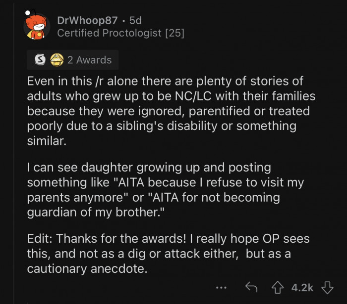 There are plenty of stories where adults had to deal with what Op's daughter is going through right now.