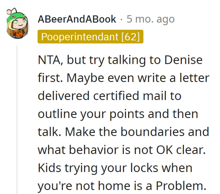 Talk it out first, maybe?