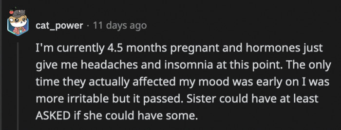 Lily could have at least asked OP if she was willing to share her food before eating it, but her mouth was too full to talk, I guess.