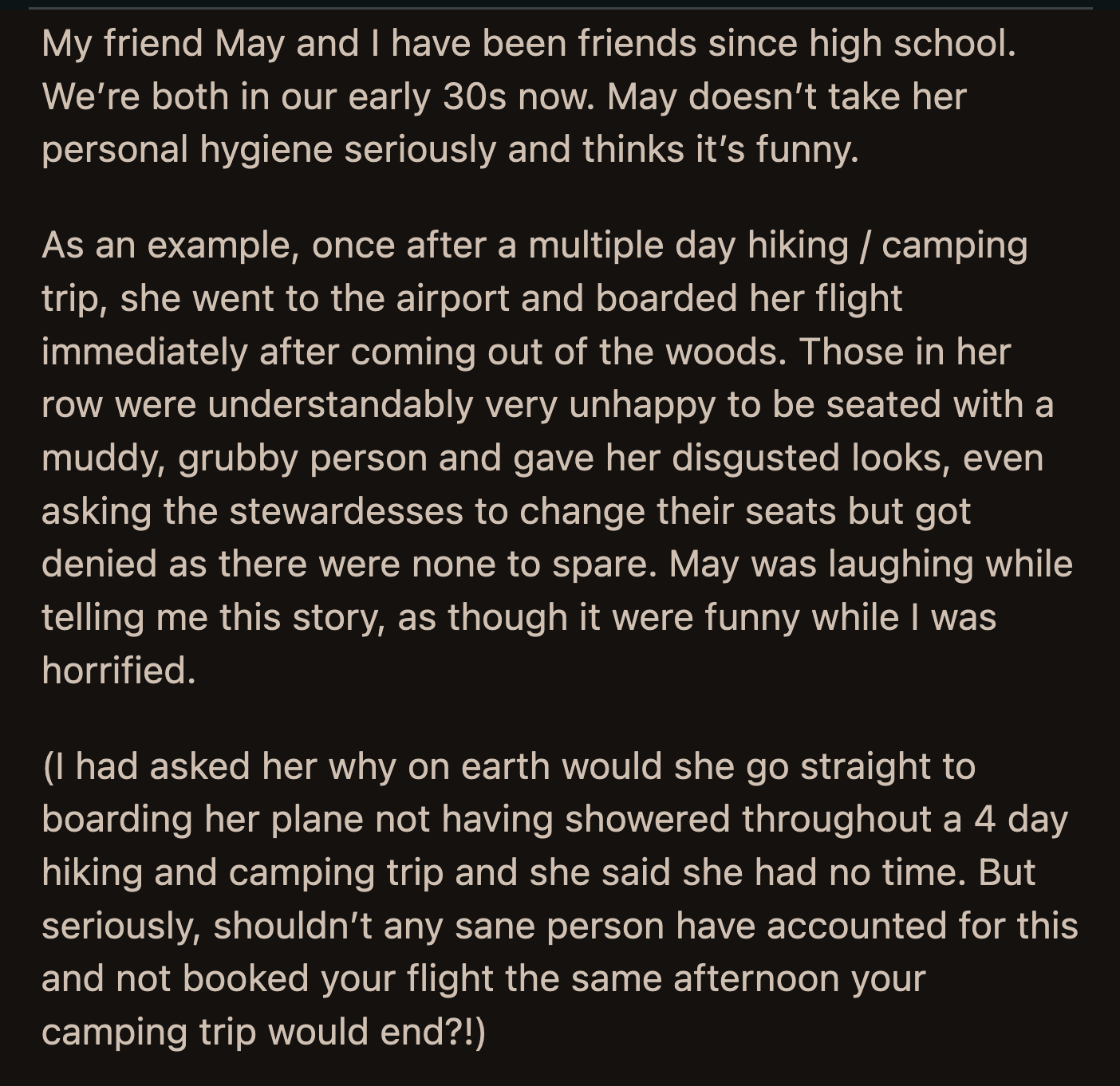 OP deliberately didn't mention these establishments to May since she didn't want to go with her.