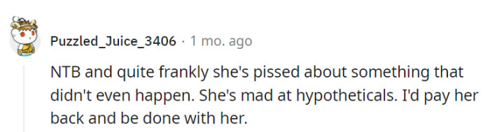 It seems she's in a heated argument with the ghosts of 