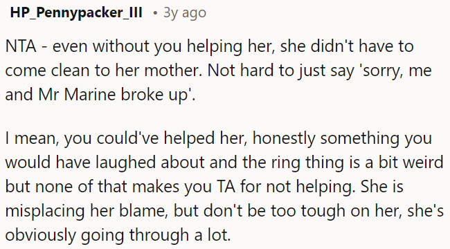 It's important to understand she's under stress, but her frustration is misdirected.