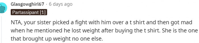 5. She's the one that brought up the weight