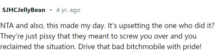 It’s upsetting the one who did it?