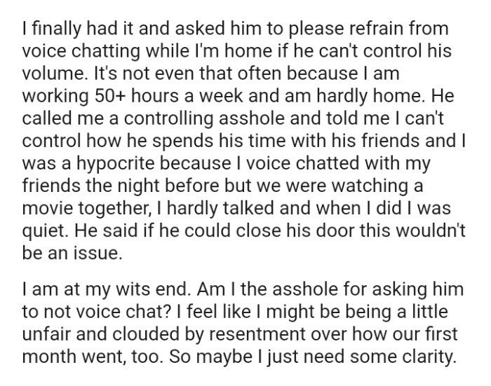 The OP voice chatted with friends the night before, but they were watching a movie together.