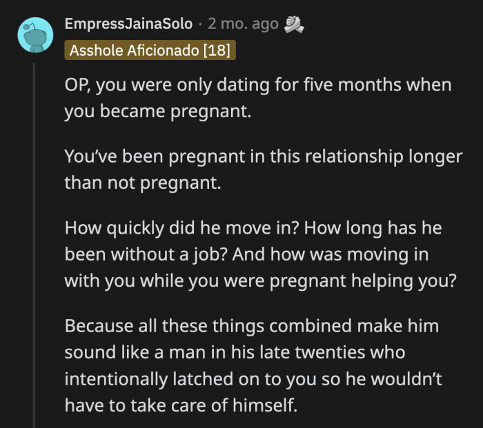 OP picked up a parasite five months ago, and if she doesn't address it quickly, it will latch onto her for life