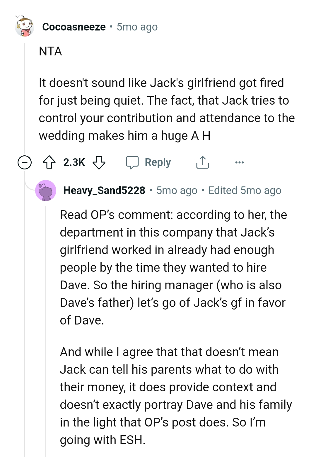 Jack is trying to control the contribution