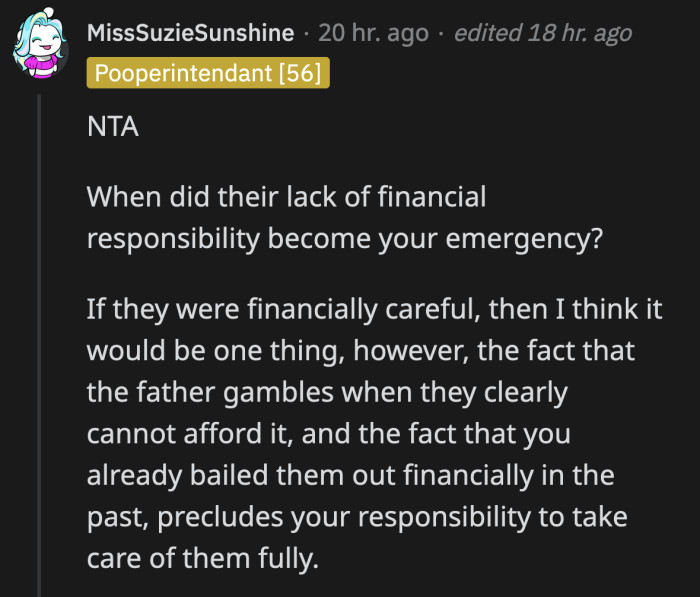 How is he able to gamble when they can't even afford their own rent?