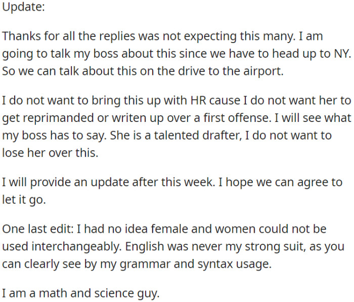 OP plans to talk to his boss during their trip to NY