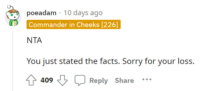 She didn’t mean it in a bad way.