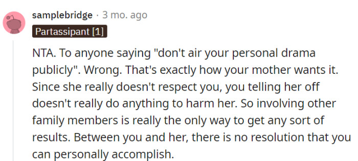 Public airing might have a bad rep, but maybe she deserved it?