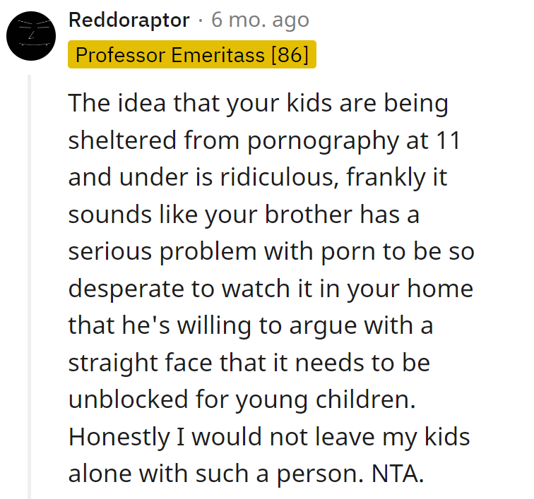 Captain Desperation argues for unblocking adult content for kids? No thanks!