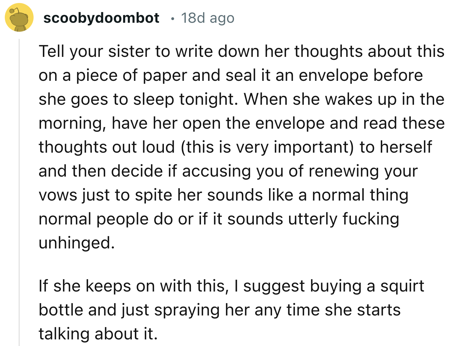 Her Sister Should Write Down Thoughts About This