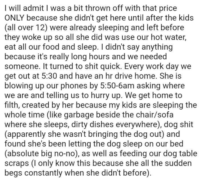 All the MIL does is use their hot water, eat all their food, and sleep