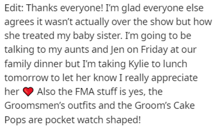 OP Made an Edit to the Original Post to Thank Everyone for Their Comments