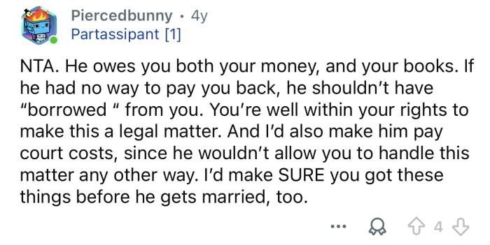 Deal with it before he gets married.