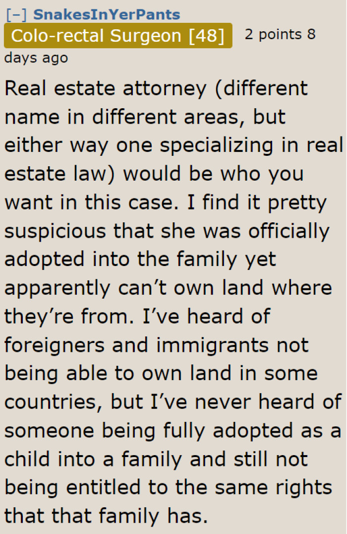 They can consult a real estate attorney on the matter.