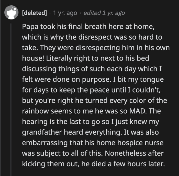OP's dad turned into all the lovely colors of the rainbow because he was so angry