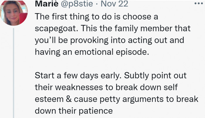 The first thing is to find your scapegoat and prepare the ground: