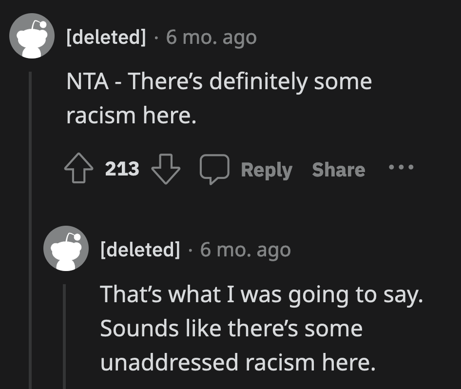 Others read between the lines and sensed the racist undertones of his sister's verbal attack.