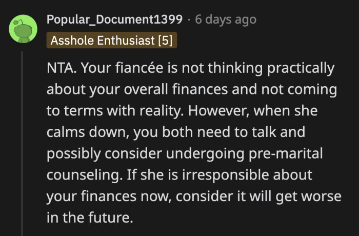 If OP sees a future with his fiancée, then they need professional intervention to make their relationship work.