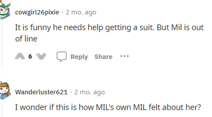 People immediately flocked to the comments, and many of them believed that she was not the antagonist and that her MIL was out of line.