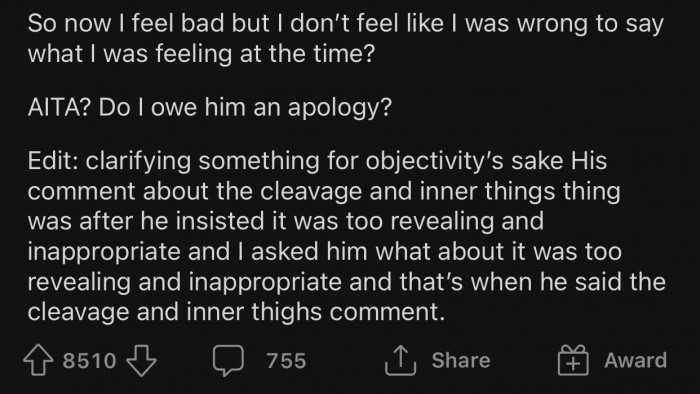 OP eventually updated the post to include an edit with more context.