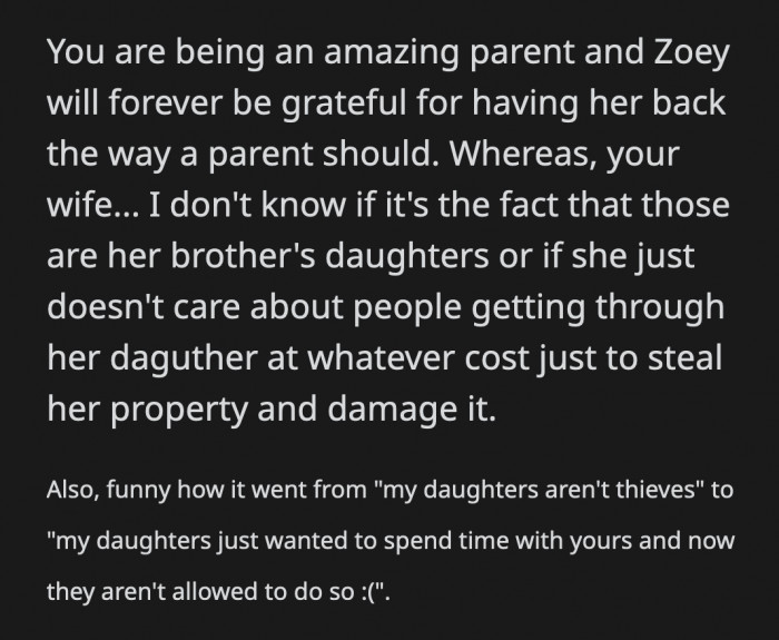 OP's wife is not behaving like a good parent at all. What's her reason? Nothing justifies her behavior.