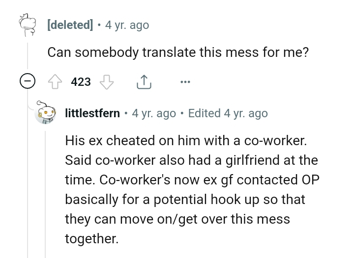 Here are a bunch of the most upvoted comments from other Redditors for you to read through below