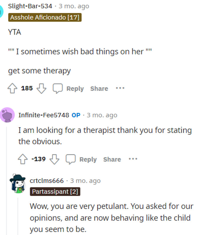 People in the comments didn't go easy on her, and they had a lot to say about her responses to them.