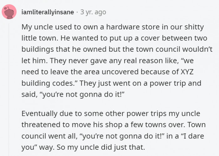 11. The town council were definitely in and over their heads and didn't know who held the true power in that town