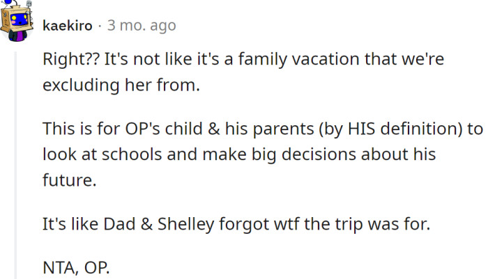 It's not a family vacation