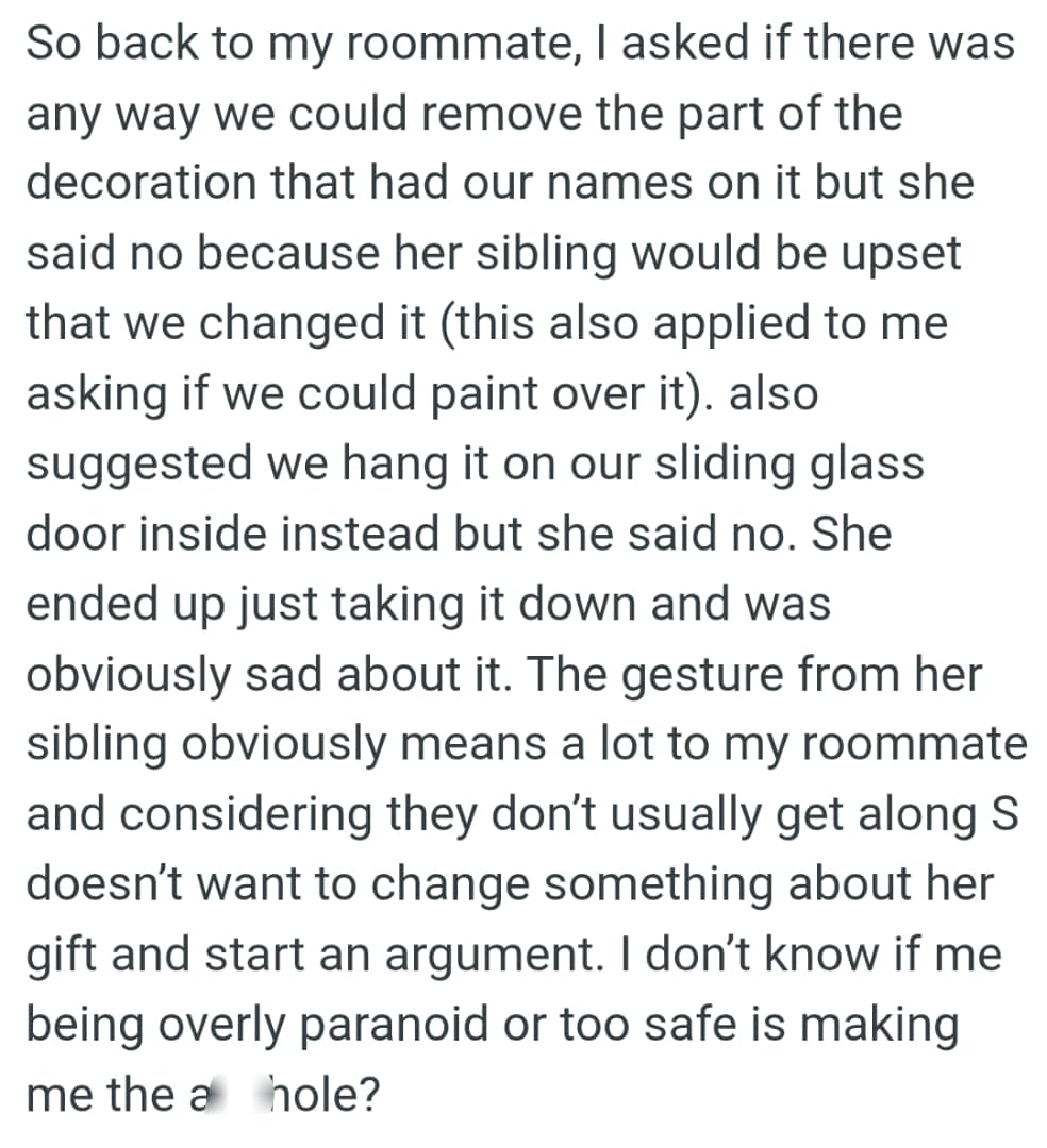 She ended up just taking it down and was obviously sad about it