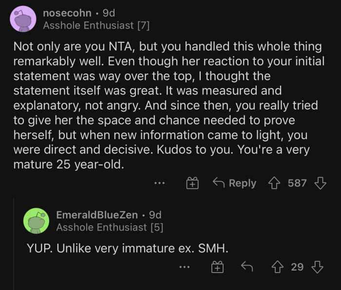 Kudos to OP for handling the situation remarkably well.