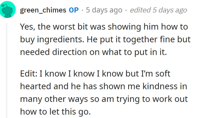 And the OP responded: