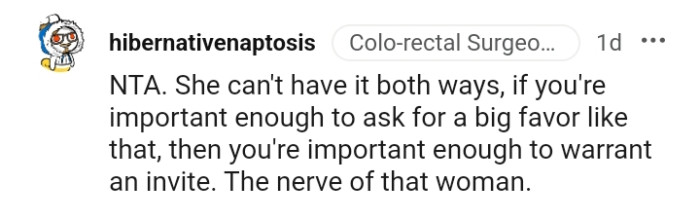 It's the nerve of that woman for this Redditor