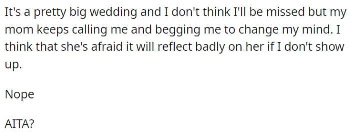 OP wonders if she made a mistake after all.