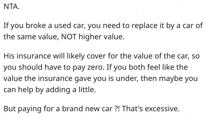 4. She should replace a used car with a used car.