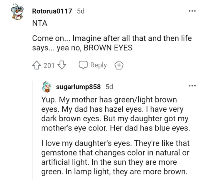 It's all talks about eye colors