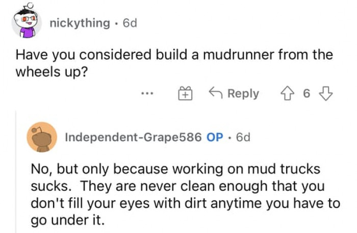 They are never clean enough