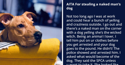 Woman Asks If She's The A-Hole For Stealing A Naked Man's Dog