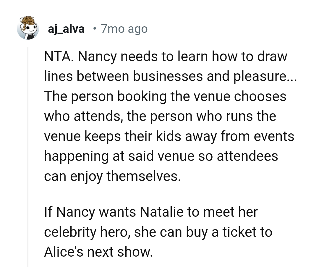 The person who runs the venue