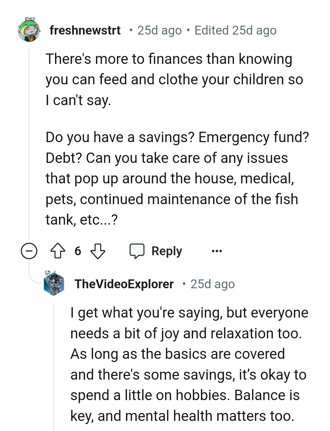 This Redditor wants to know if the OP has savings
