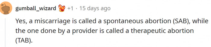 Miscarriage is also called spontaneous abortion.