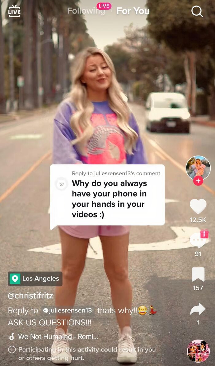 "I Don't Think Anything Screams Entitled More Than Popping Your Camera Stand Up In The Middle Of The Road To Film A TikTok"