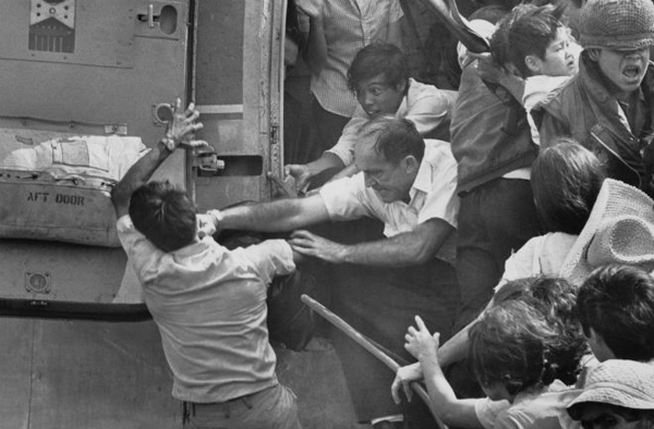 11. During the 1975 evacuation of Saigon, an American evacuee struck a South Vietnamese man in a desperate bid for a spot on the final helicopter departing from the U.S. embassy.